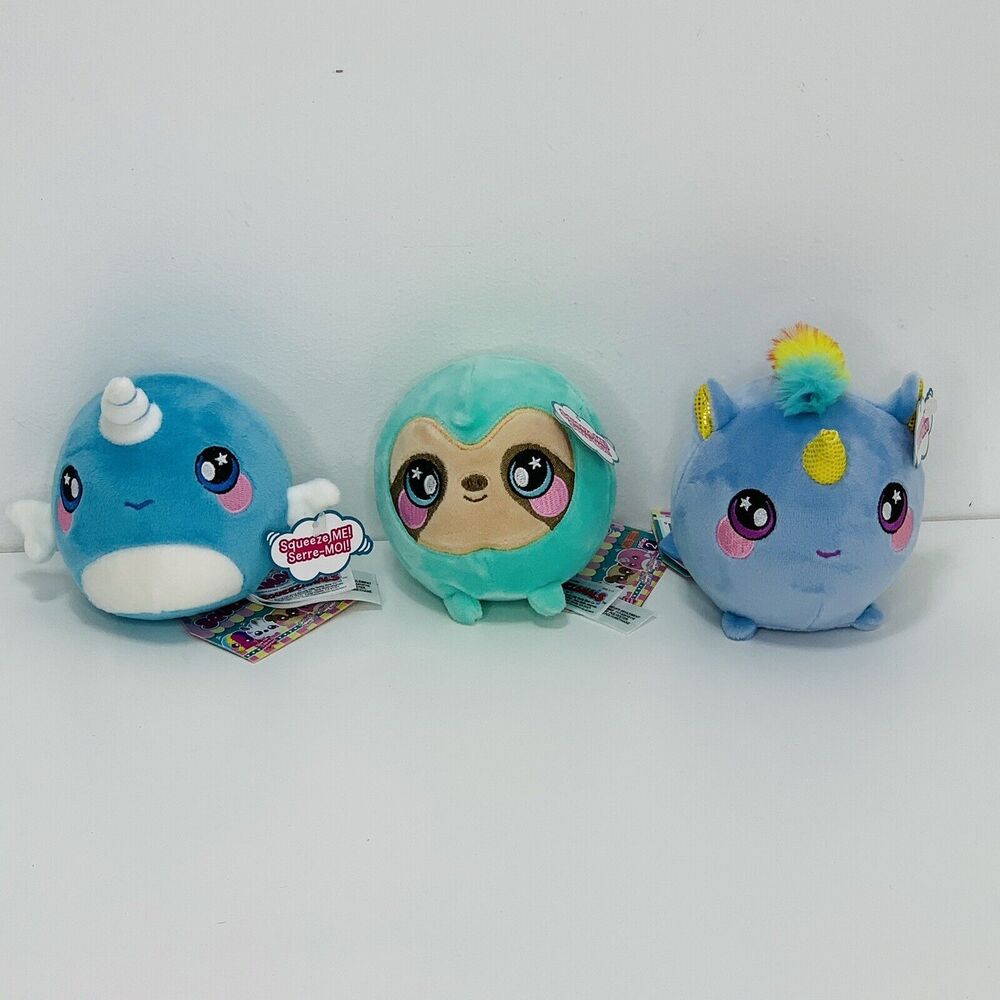 Lot O 3 Squeezamals Series 2 Exclusive UNICORN soft scented plush Stuffed Animal